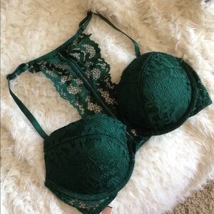 Victoria's Secret Emerald Green Lace Very Sexy Push-Up Bra